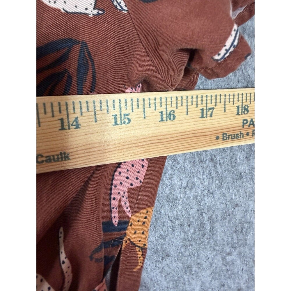 Marine Layer Dress Womens Small Brown Cheetah Print Wrap V Neck Short Sleeve - Picture 6 of 12
